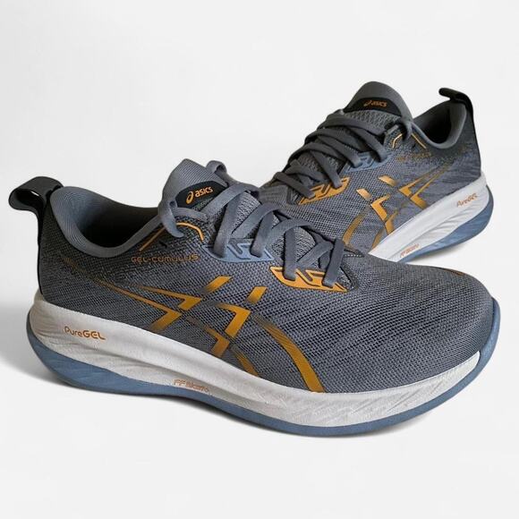 Grey and blue ASICS Gel-cumulus 25 245S wear test smpl shoes - size 9